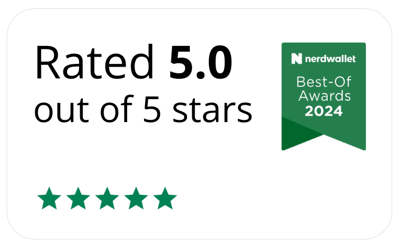 NerdWallet five star rating for Ascent Reviews Page - Website